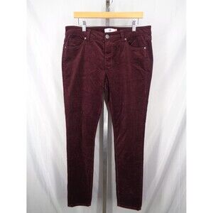 CAbi Corduroy Skinny Pants Size 12 Vineyard Burgundy Style 4509